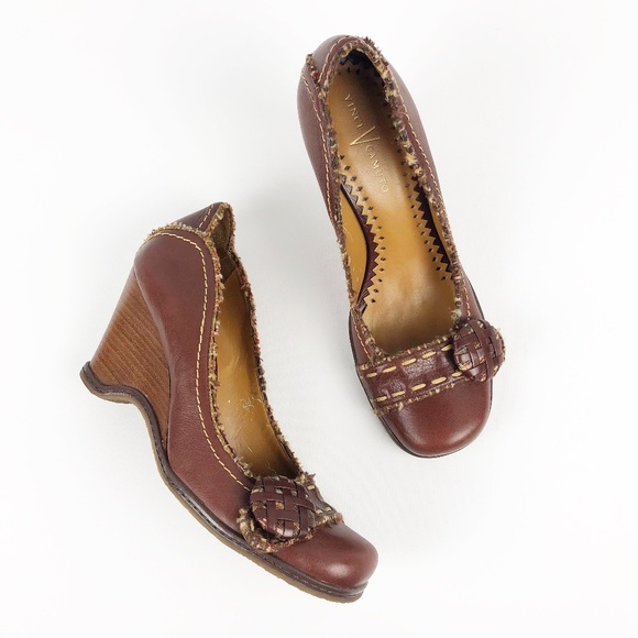 Vince Camuto Tweed Button Wedge - Picture 1 of 14
